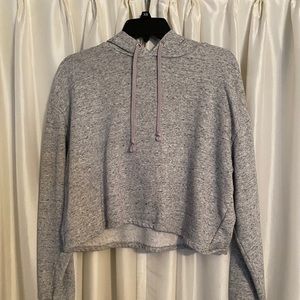 Gray Crop Hoodie